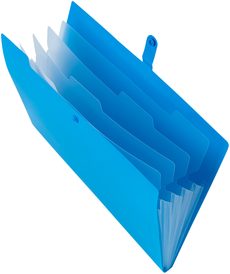 Blue with Clear Inside Letter Size File Folders with Snap Tab