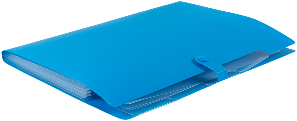 Blue with Clear Inside Letter Size File Folders with Snap Tab