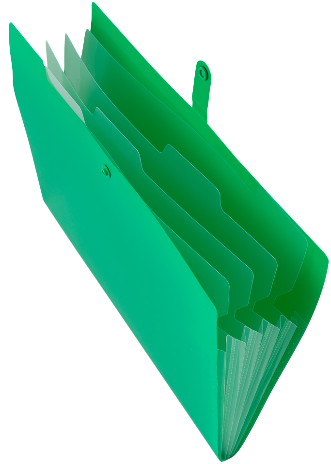 Green with Clear Inside Letter Size File Folders with Snap Tab