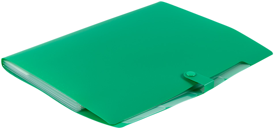 Green with Clear Inside Letter Size File Folders with Snap Tab