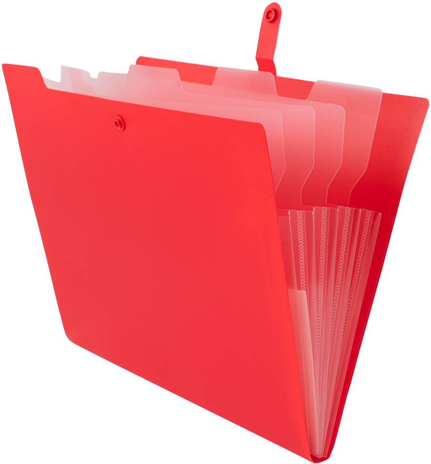 Red with Clear Inside Letter Size File Folders with Snap Tab