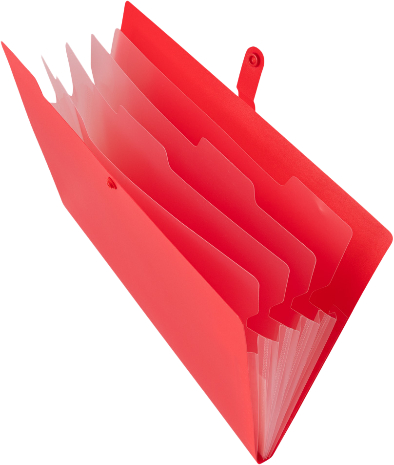 Red with Clear Inside Letter Size File Folders with Snap Tab