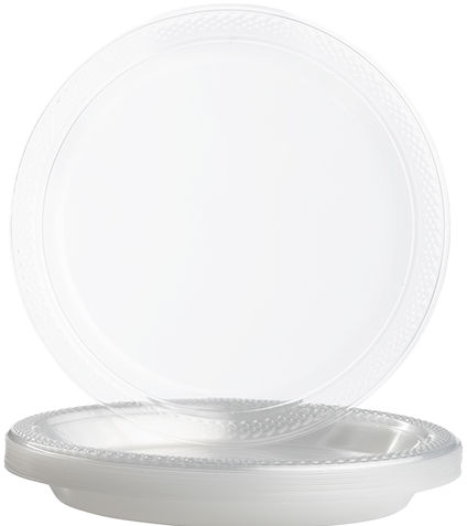 Clear Small Plastic Plates (7 Inch) - 20 Pack