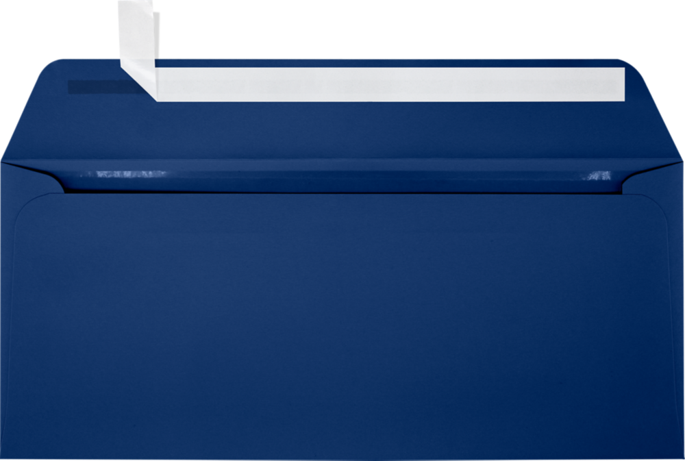 Navy Blue 32lb #10 Full Face Window Envelopes (4 1/8 x 9 1/2) with Peel & Seal