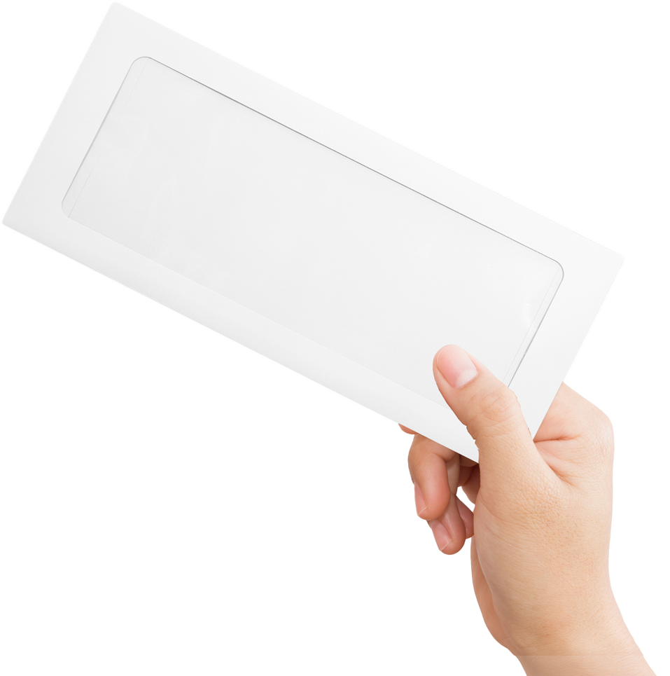 White 32lb Cougar #10 Full Face Window Booklet Premium Envelopes (4 1/8 x 9 1/2)