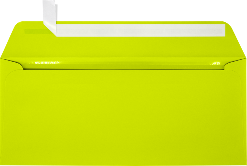 Wasabi Lime Green 32lb #10 Full Face Window Envelopes (4 1/8 x 9 1/2) with Peel & Seal