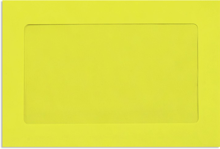 Citrus Yellow 32lb 6 x 9 Full Face Window Envelopes
