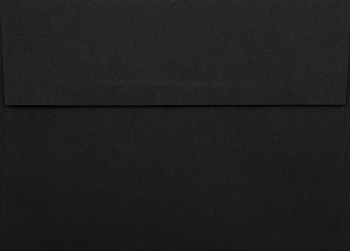 Black with Silver Foil Lining 32lb A7 Invitation Envelopes (5 1/4 x 7 1/4) with Peel & Seal