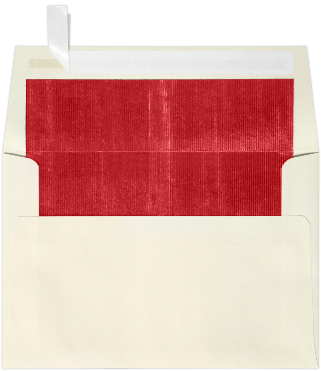 Natural with Red Foil Lining 28lb A4 Invitation Envelopes (4 1/4 x 6 1/4) with Peel & Seal
