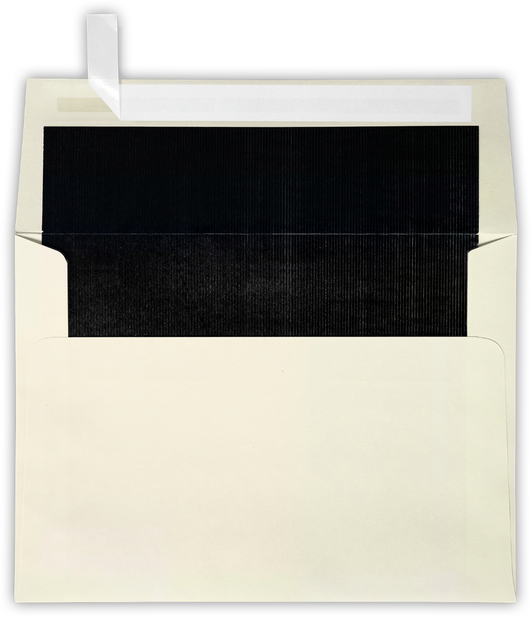 Natural with Black Foil Lining 28lb A7 Invitation Envelopes (5 1/4 x 7 1/4) with Peel & Seal