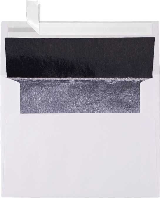 White with Silver Foil Lining 32lb A2 Invitation Envelopes (4 3/8 x 5 3/4) with Peel & Seal