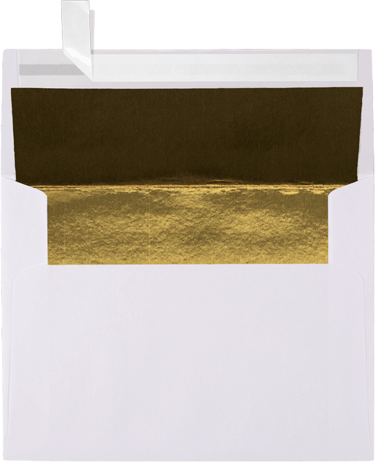 White with Gold Foil Lining 32lb A2 Invitation Envelopes (4 3/8 x 5 3/4) with Peel & Seal