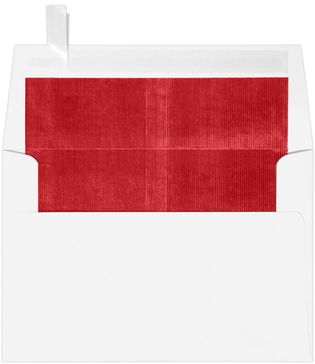White with Red Foil Lining 24lb A4 Invitation Envelopes (4 1/4 x 6 1/4) with Peel & Seal