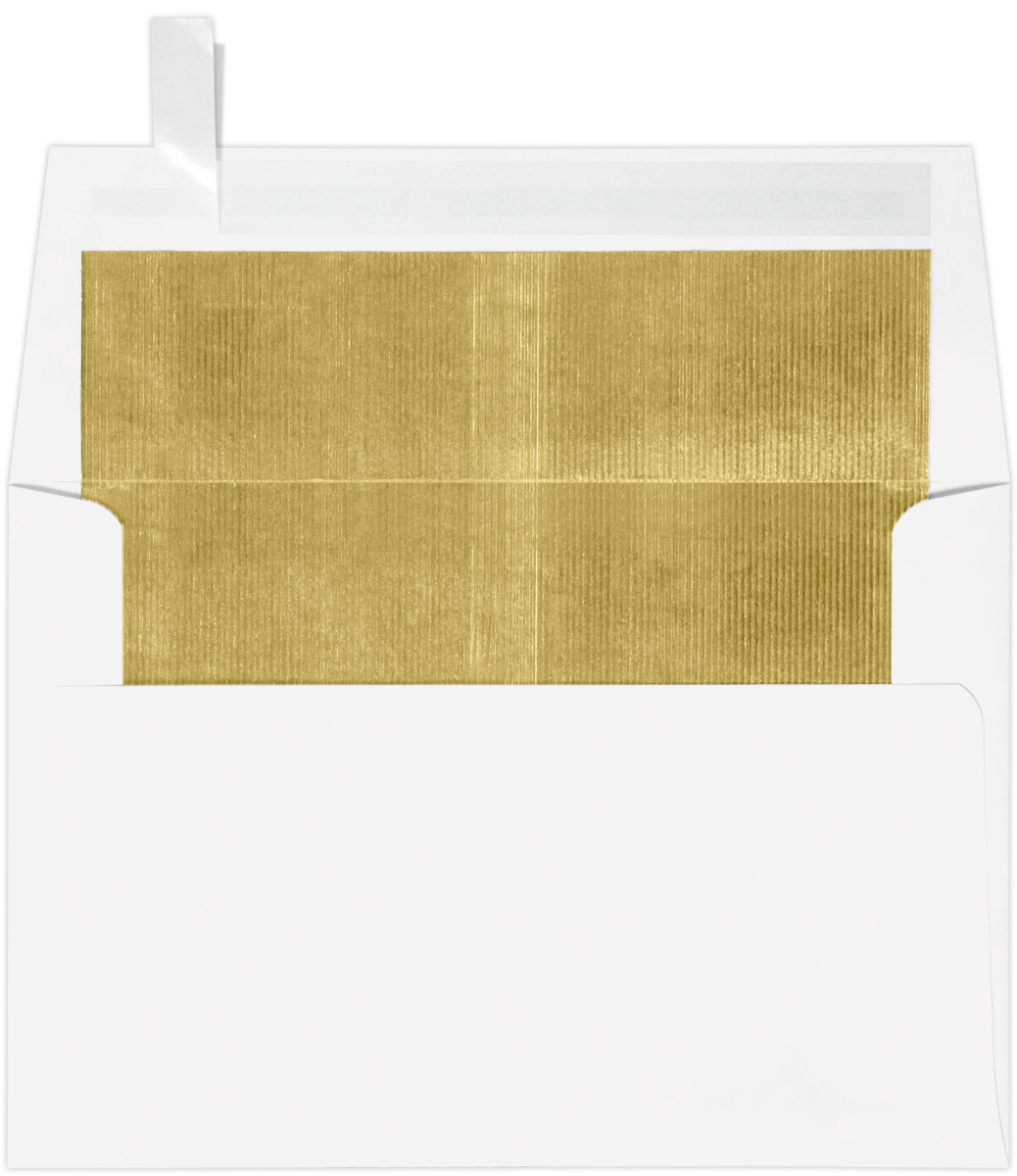 White with Gold Foil Lining 24lb A4 Invitation Envelopes (4 1/4 x 6 1/4) with Peel & Seal