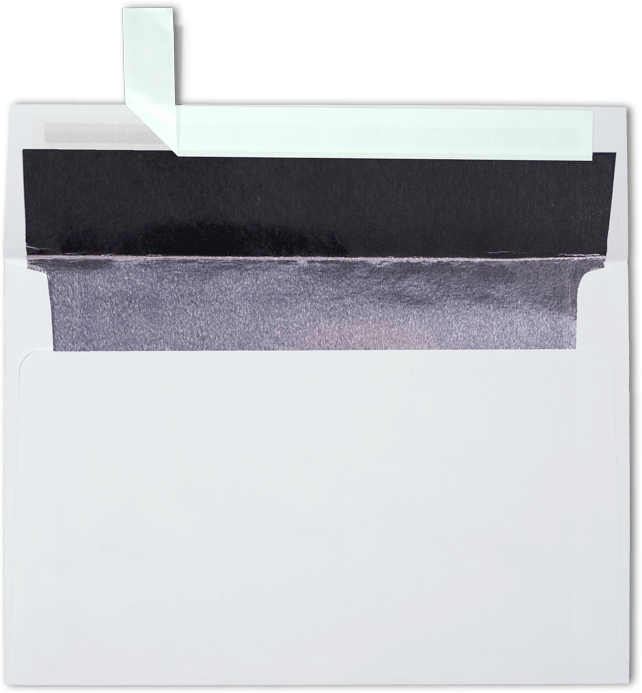 White with Silver Foil Lining 24lb A8 Invitation Envelopes (5 1/2 x 8 1/8) with Peel & Seal