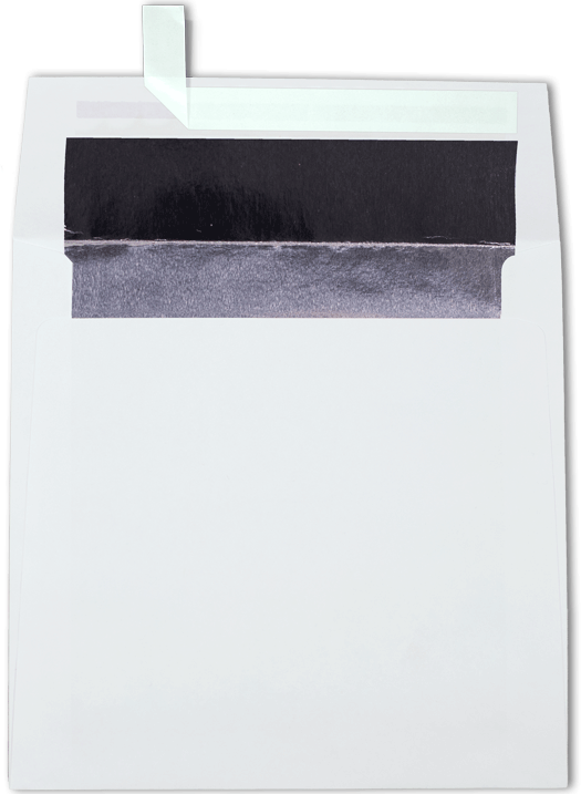 White with Silver Foil Lining 24lb 6 1/2 x 6 1/2 Square Envelopes with Peel & Seal