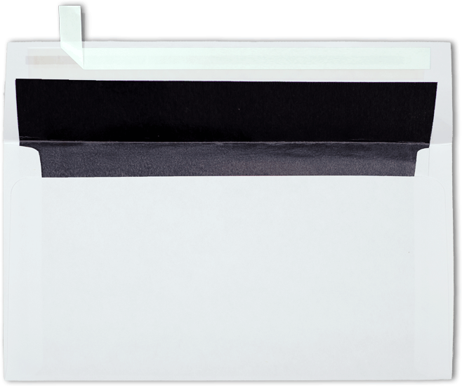 White with Black Foil Lining 24lb Photo Greeting Invitation Envelopes (4 3/8 x 8 1/4) with Peel & Seal