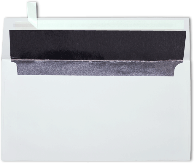 White with Silver Foil Lining 24lb Photo Greeting Invitation Envelopes (4 3/8 x 8 1/4) with Peel & Seal
