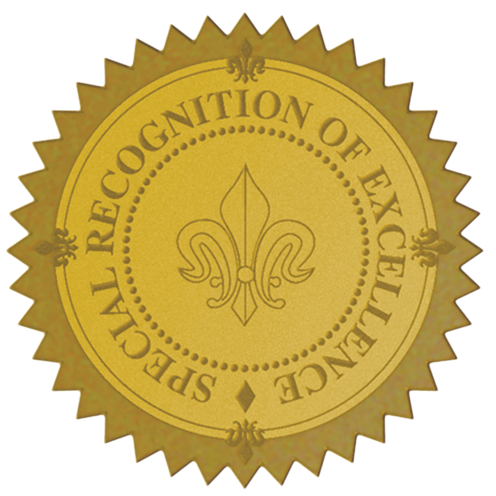 Gold Excellence 1 1/2 Inch Embossed Foil Seals