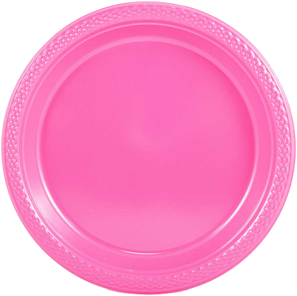 Fuchsia Pink Large Plastic Plates (10 1/4 Inch) - 20 Pack