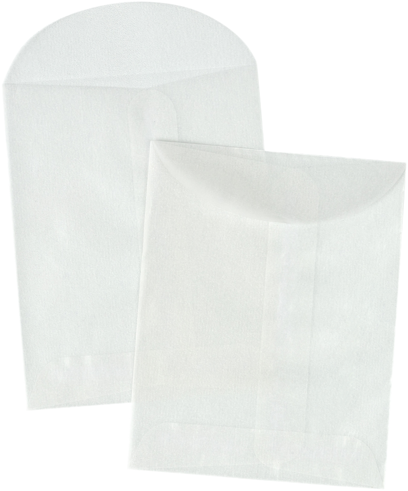 Glassine 30lb 3 3/4 x 4 3/4 Open End Envelopes