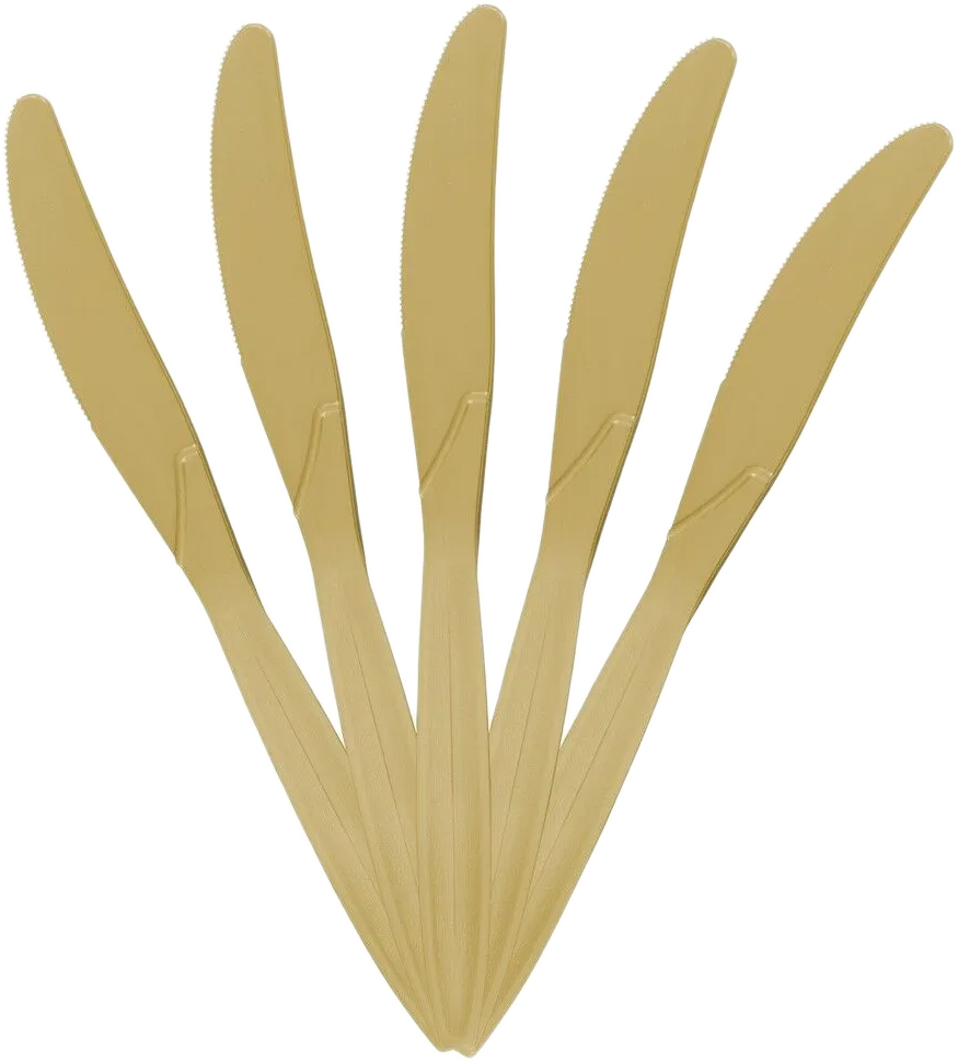 Gold Plastic Knives - 50 Pack