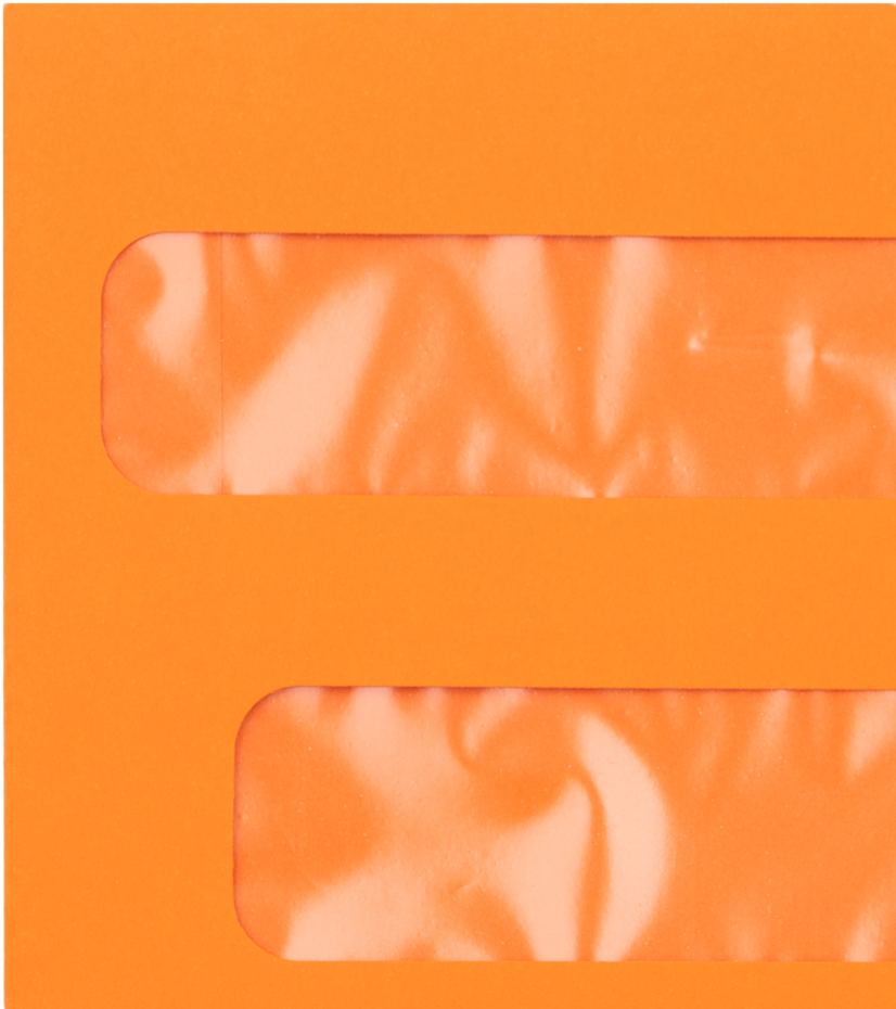 Mandarin Orange 32lb #10 Invoice Double Window (4 1/8 x 9 1/8) Envelopes with Peel & Seal