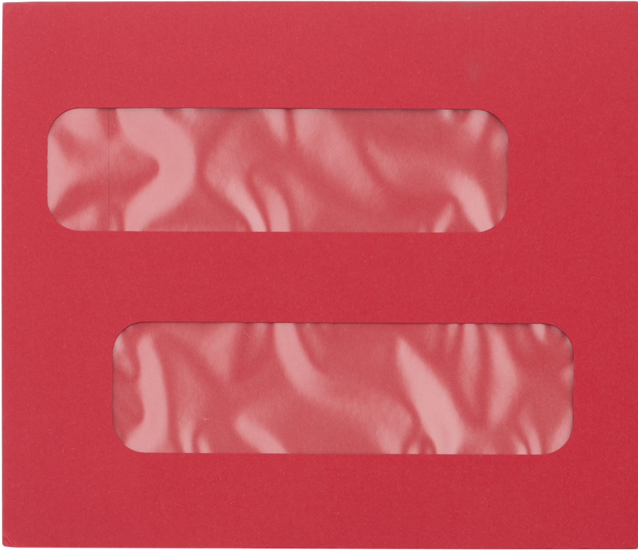 Red 32lb #10 Invoice Double Window (4 1/8 x 9 1/8) Envelopes with Peel & Seal
