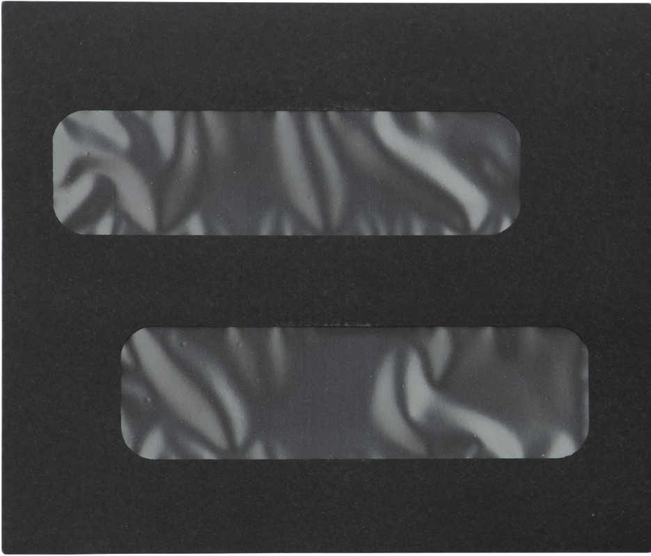 Smooth Midnight Black 32lb #10 Invoice Double Window (4 1/8 x 9 1/8) Envelopes with Peel & Seal
