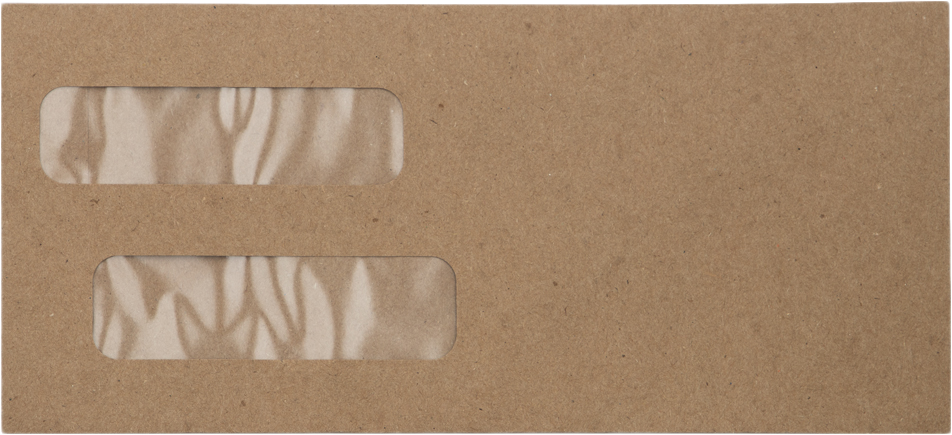 Grocery Bag 28lb #10 Invoice Double Window (4 1/8 x 9 1/8) Envelopes with Peel & Seal