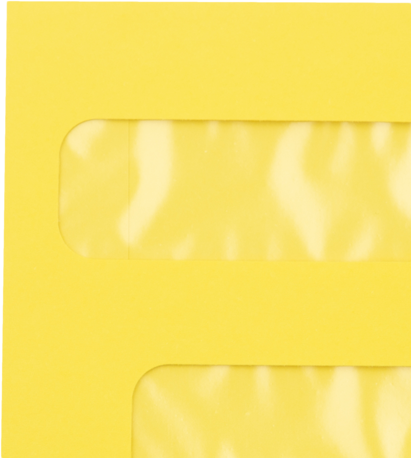 Citrus Yellow 32lb #10 Invoice Double Window (4 1/8 x 9 1/8) Envelopes with Peel & Seal