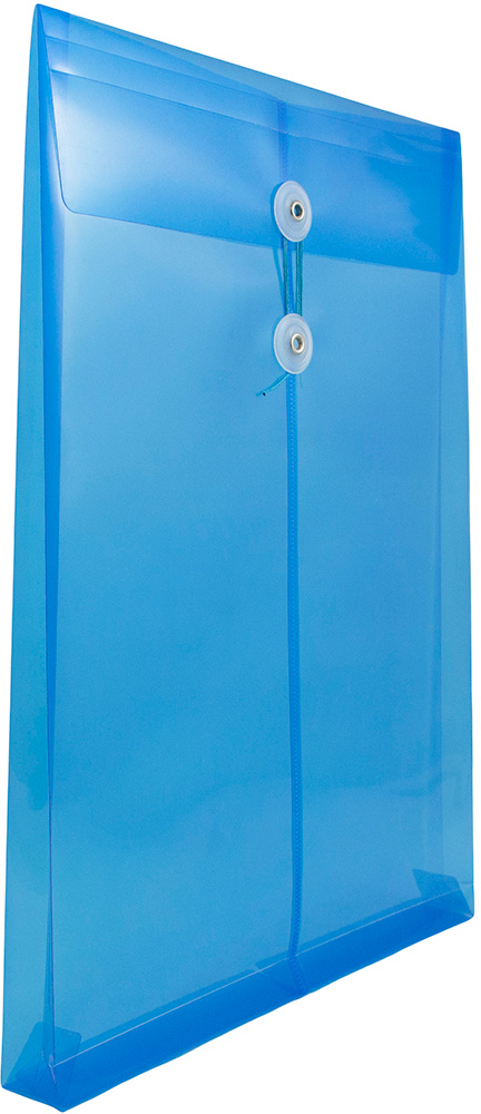 Blue Legal Open End Plastic Envelopes (9 3/4 x 14 1/2) with Button & String