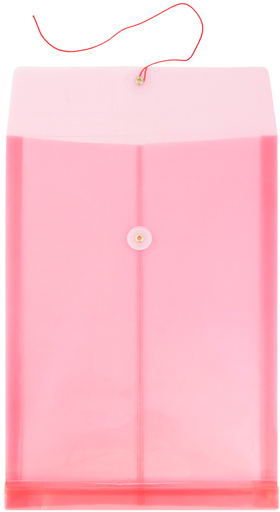 Red Legal Open End Plastic Envelopes (9 3/4 x 14 1/2) with Button & String