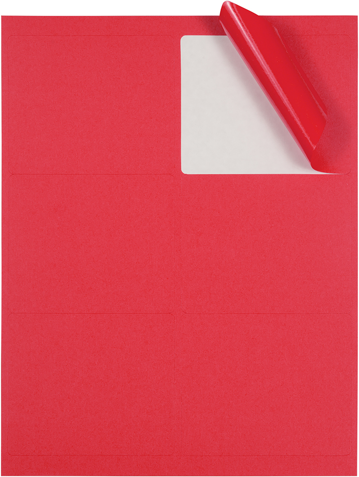 Red 3 1/3 x 4 Shipping Labels