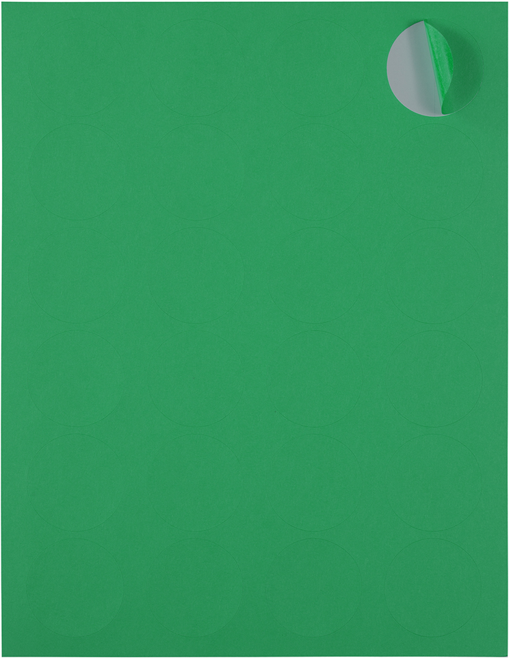 Green Medium 1 2/3 Inch Round Labels