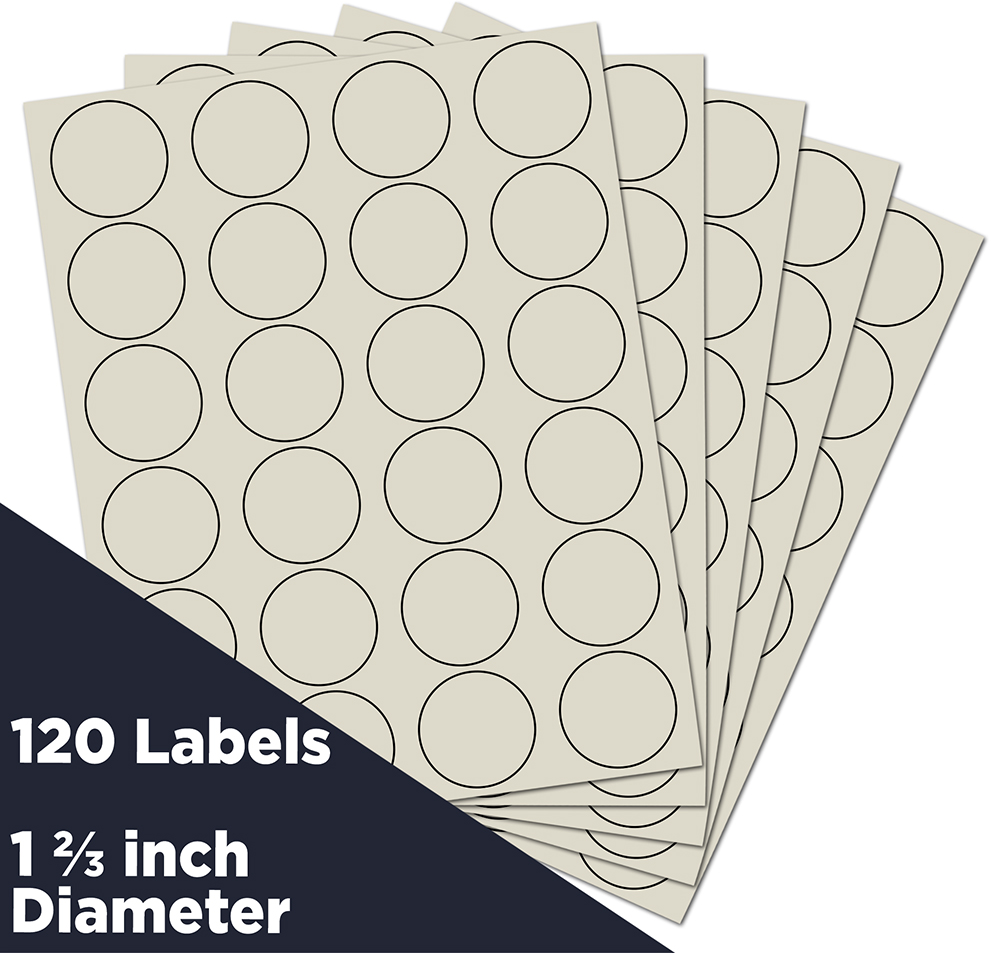 Ivory Medium 1 2/3 Inch Round Labels