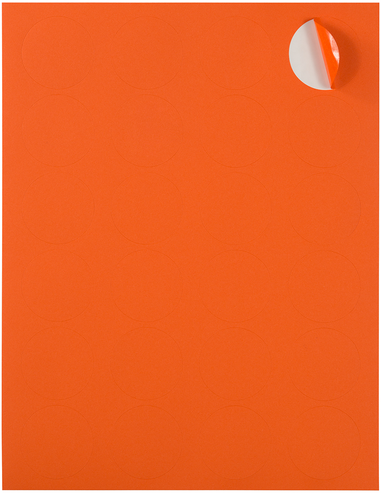 Orange Medium 1 2/3 Inch Round Labels