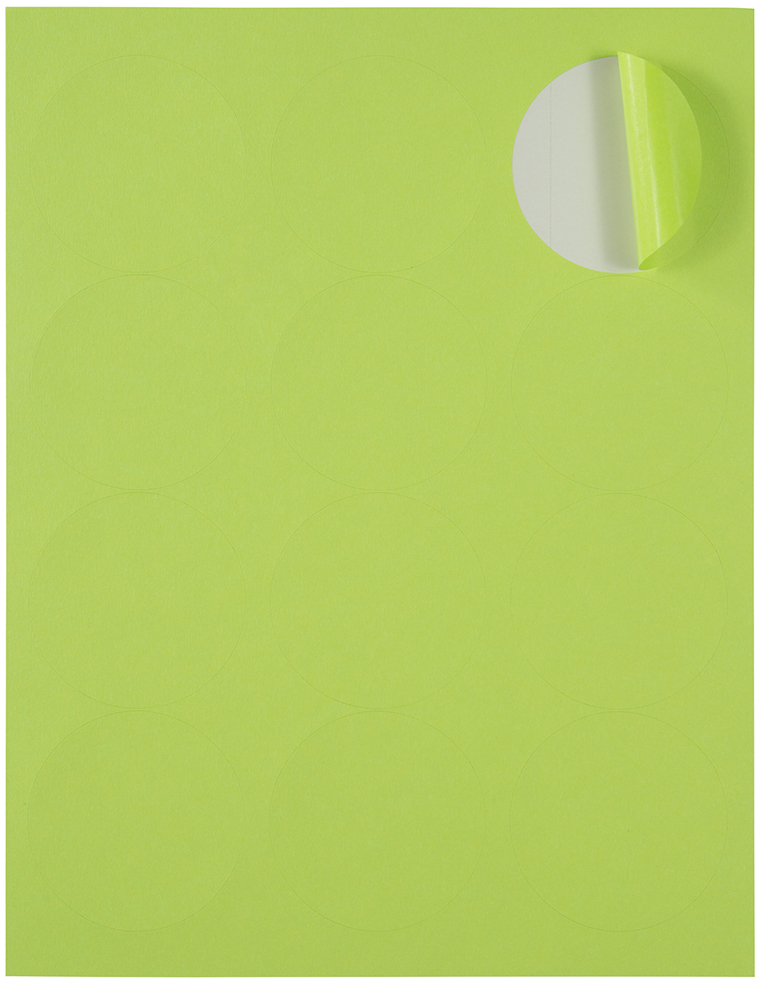 Ultra Lime Green Large 2 1/2 Inch Round Labels