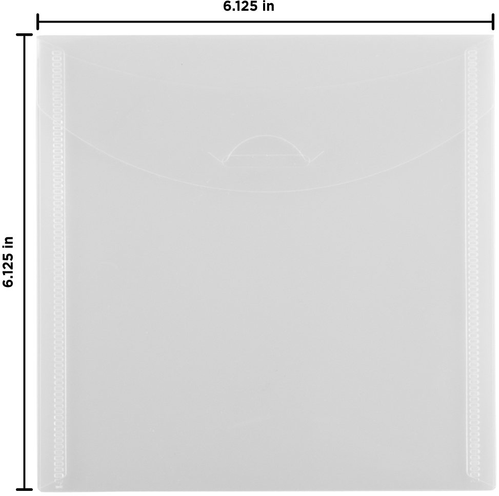 Clear 6 1/8 x 6 1/8 Square Plastic Envelopes with Tuck Flap