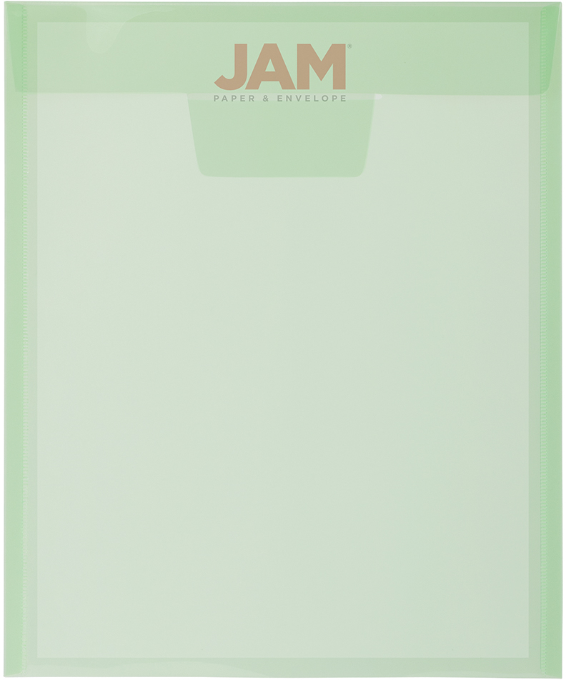 Assorted Letter Open End Plastic Envelopes (9 1/2 x 11 1/2) with Tuck Flap - 6 Pack