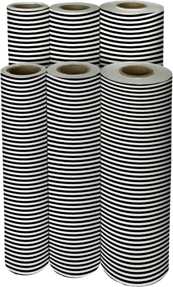 Black White Stripe Bulk Wrapping Paper (416 Sq Ft)