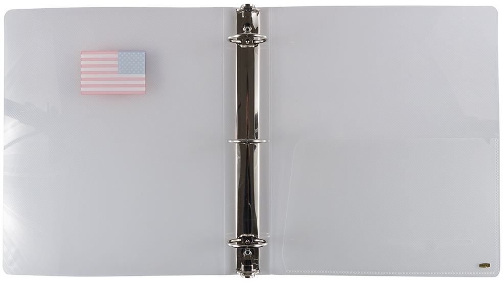 Clear American Flag 1 1/2 Inch 3-Ring Binder