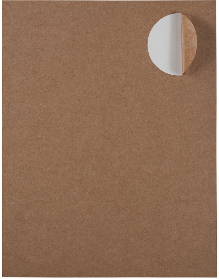 Brown Kraft Large 2 1/2 Inch Round Labels