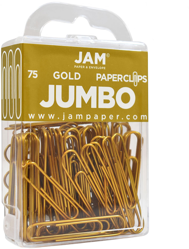 Gold Jumbo Paper Clips - 75 Pack