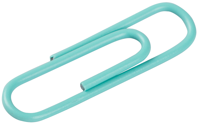 Teal Standard Paper Clips - 100 Pack