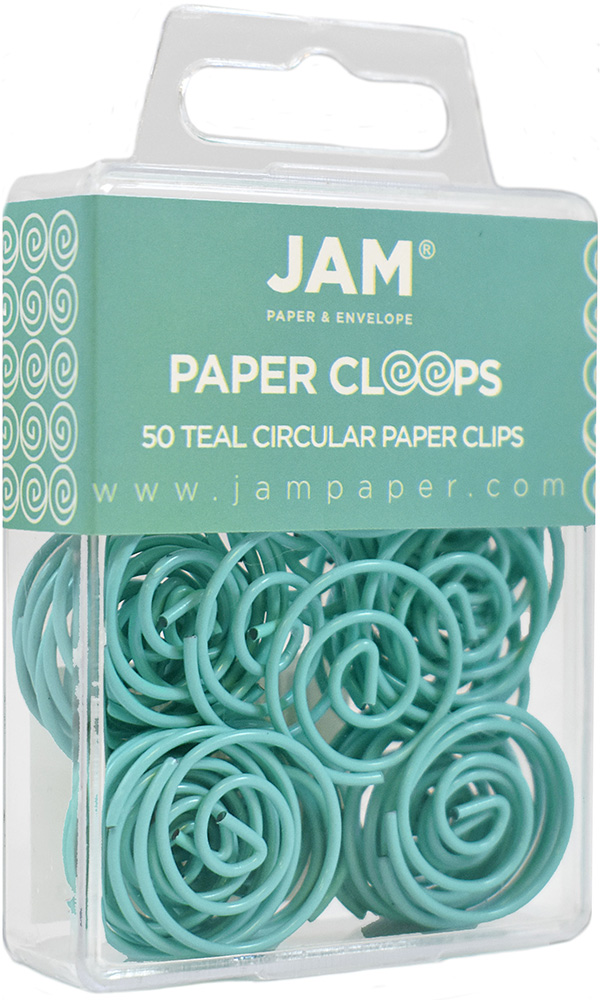 Teal Circular "Cloops" Paper Clips - 50 Pack