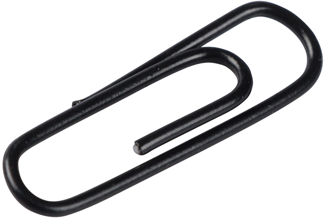 Black Standard Paper Clips - 100 Pack
