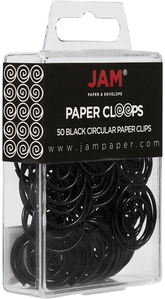 Black Circular "Cloops" Paper Clips - 50 Pack