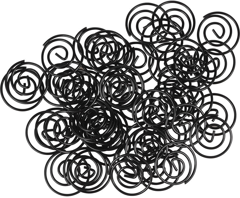 Black Circular "Cloops" Paper Clips - 50 Pack