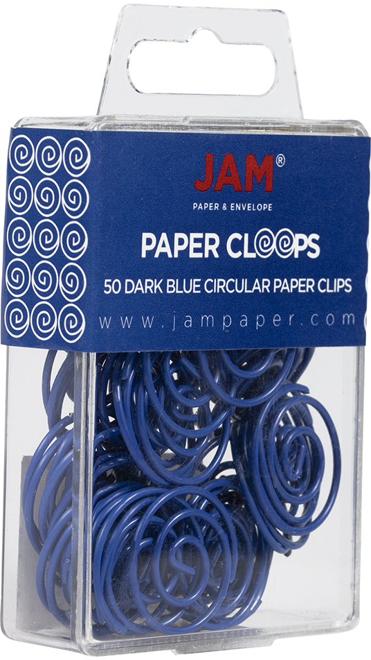 Dark Blue Circular "Cloops" Paper Clips - 50 Pack